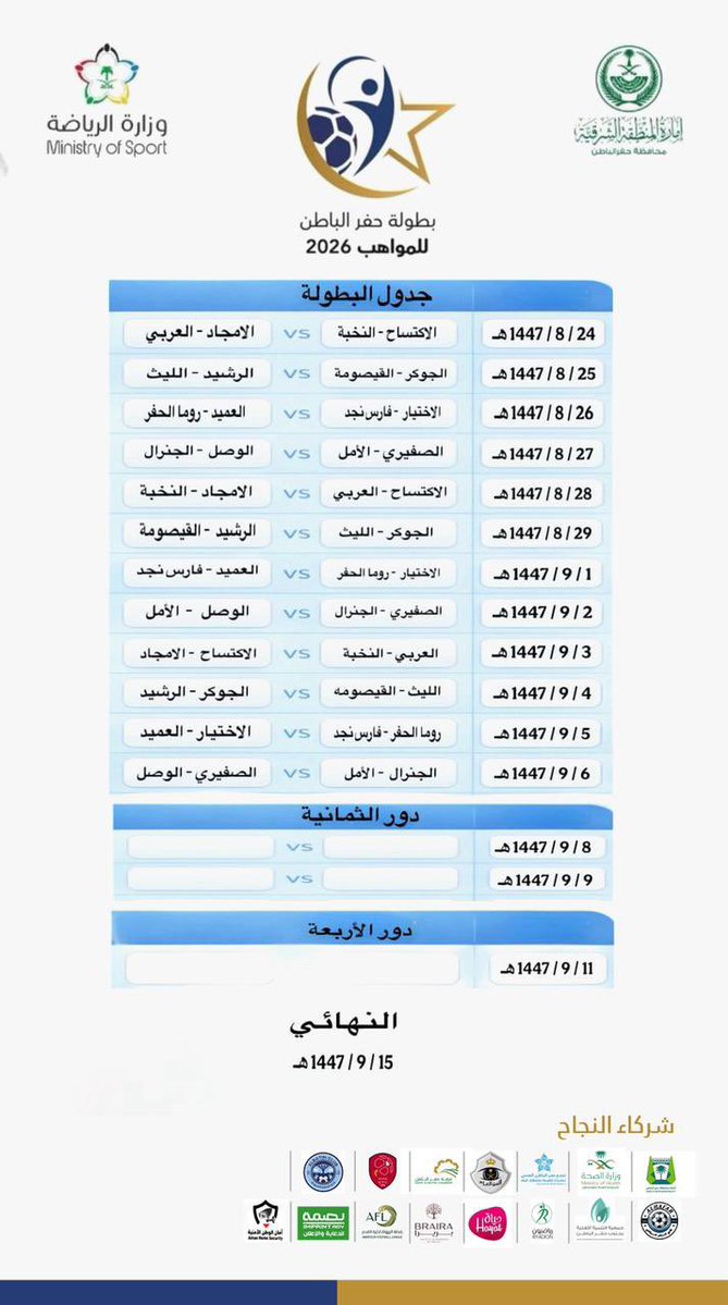 بطولة حفرالباطن للمواهب 2026  
.
#حفرالباطن
.