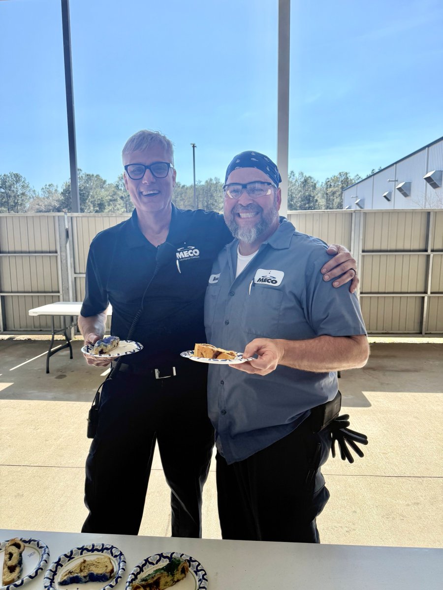 MECOpure's tweet photo. King cake season is officially in full swing, and we put our taste buds to the test at the MECO facility this week. 👑🎭 A Louisiana tradition—and a small thank-you we love sharing with customers, what we call a little lagniappe. Happy Mardi Gras! 💜💛💚 https://t.co/7mjtCVP9EZ