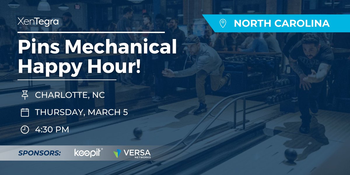 Charlotte IT friends: join us for a relaxed happy hour built for real connection. No slides. No pitches. Just food, drinks, and community. 🎳

🔗 events.xentegra.com/260305-pins-me…

 #CharlotteIT #XenTegraNC #ITCommunity