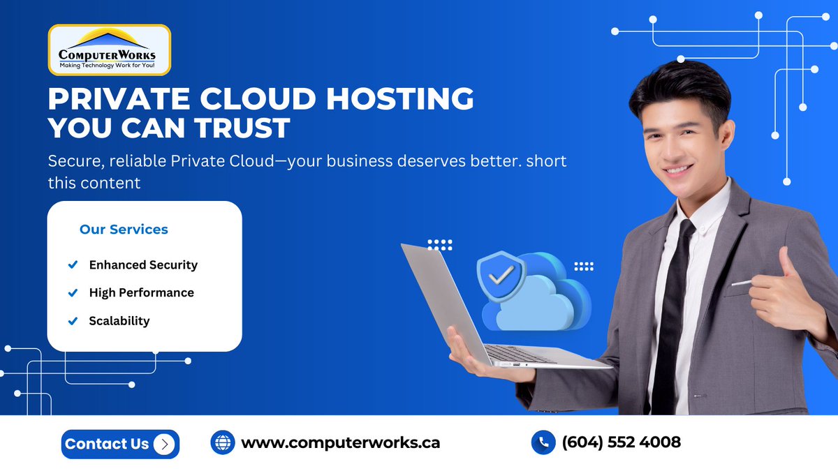 Computer_Works_'s tweet photo. Not all cloud environments are the same.
Private cloud hosting offers stronger security, consistent performance, and the ability to scale on your terms.
#PrivateCloud #SecurityFirst #ConsistentPerformance #ScaleOnYourTerms https://t.co/qQAscdtD9s