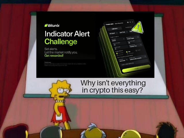 DannyBolasie's tweet photo. POV: You set one alert, screenshot it, post with #IndicatorAlert and suddenly you're 20 USDT richer in futures bonus!
Why isn't everything in crypto this easy? ๐ค๐ค
Join here: https://t.co/80N9YEYbaD https://t.co/Zd32ByBiZf