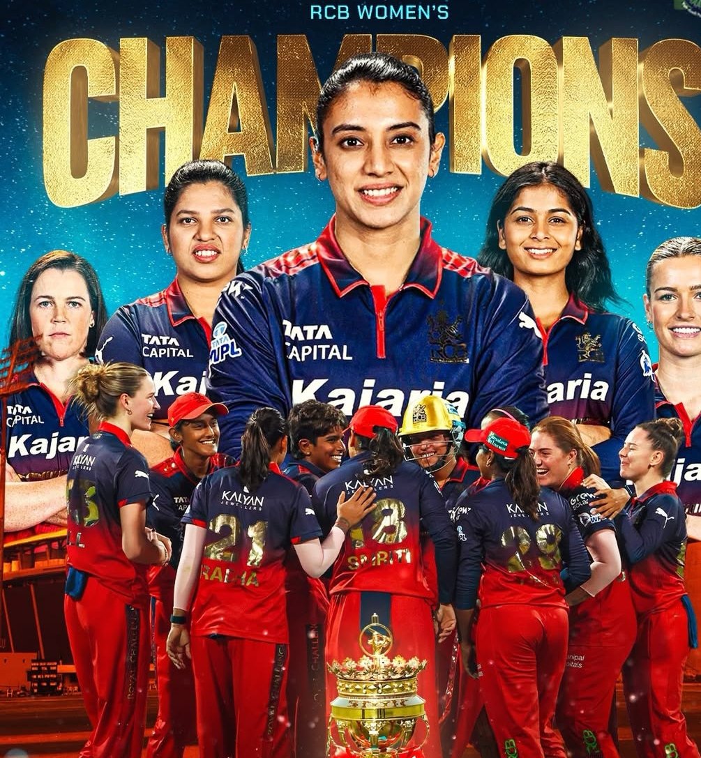 VIJAYCLASSES5's tweet photo. #WPLFinal #WPL2026 #WPL26 #RCB #RCBvDCW #SmritiMandhana #RCBVSDEL
#WPLFinal में #RCBWomen की बड़ी जीत और चैंपियन बनने के लिए हार्दिक शुभकामनाएं... https://t.co/K0HECBfEhe