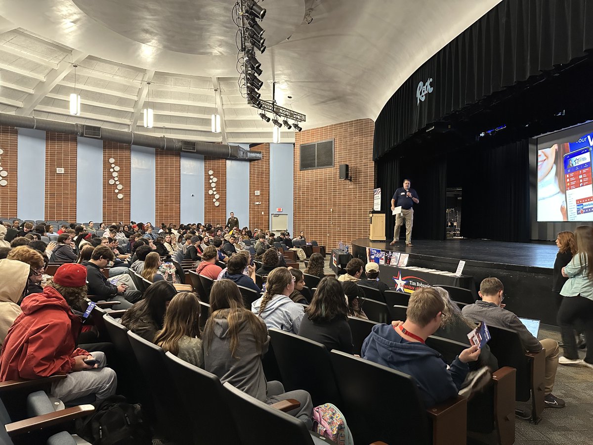 Today my staff &amp; I visited Rockledge H.S. &amp; held a Your Vote is Your Voice assembly for seniors. We appreciated the message Major Steven Celeste, Senior Army Instructor for JROTC, shared about why voting matters to him as a Veteran of the U.S. Army. Go Raiders! <a href="/BrevardSchools/">Brevard Schools</a>