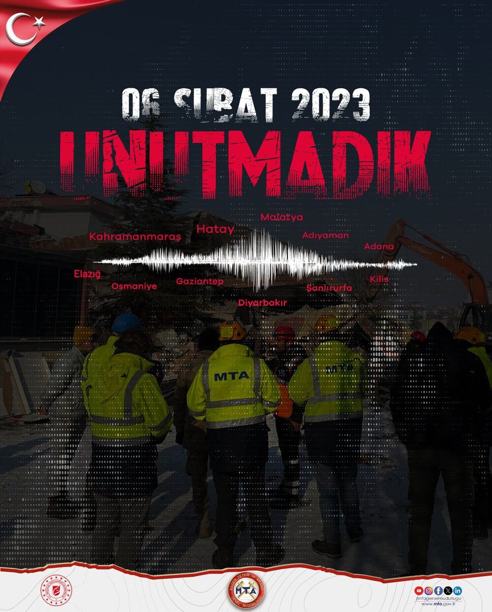 6 Şubat 2023 Kahramanmaraş merkezli ve 11 ilimizi etkileyen depremin ilk anından itibaren sahadaydık. Acıyı paylaştık, unutmadık, unutmayacağız. Kahramanca mücadele eden tüm madencilerimize minnettarız. Vefat edenlere rahmet, yakınlarına sabır diliyoruz.