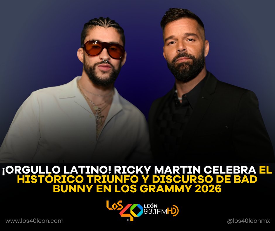 #RickyMartin, el hombre que abrió las puertas del pop latino al mundo, no pudo contener su emoción y dedicó un mensaje súper profundo a #BadBunny tras su arrollador éxito en los premios Grammy. 🇵🇷🔥
los40leon.com/post/orgullo-l…