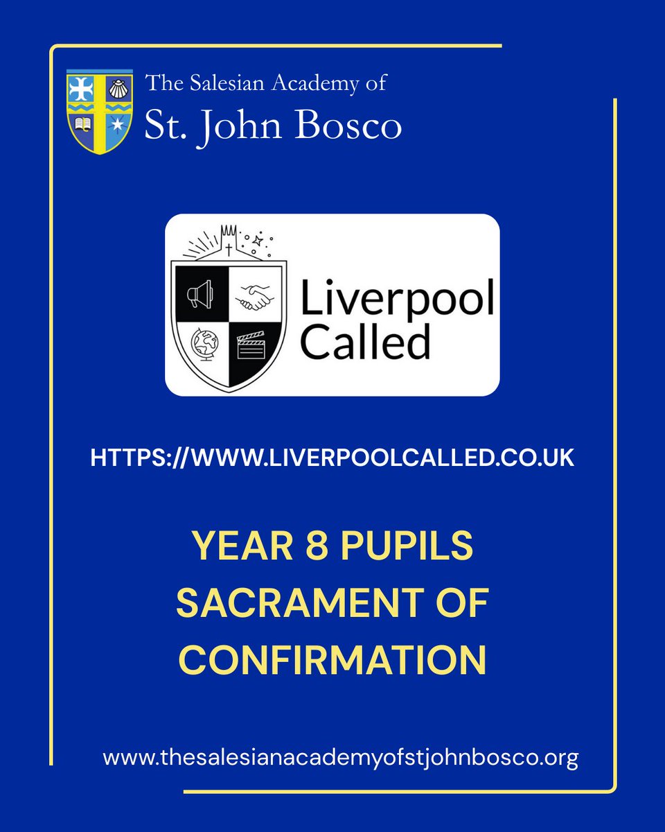 SalesianAcademy's tweet image. Confirmation Deadline – Fri 13 Feb
 ⌛
Please submit all forms before the deadline.
Confirmation is an important step in the Catholic journey.

Questions? Contact Father Jacob.

#sjbshines #confirmation #salesians