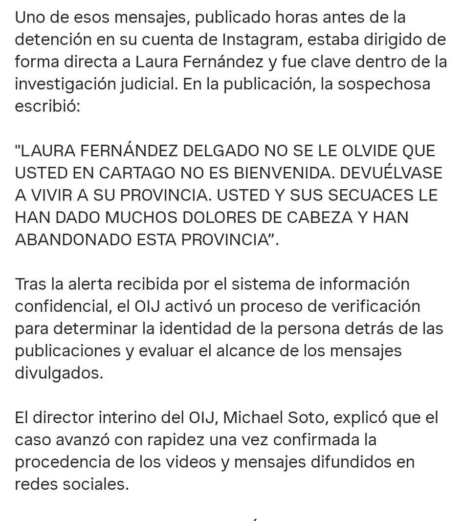 instantepasado's tweet photo. Si este es el mensaje que motivó el despliegue del OIJ espero se inicie una investigación a lo interno.
Esto no es ni de lejos es una amenza. https://t.co/ruuTvN9AVE