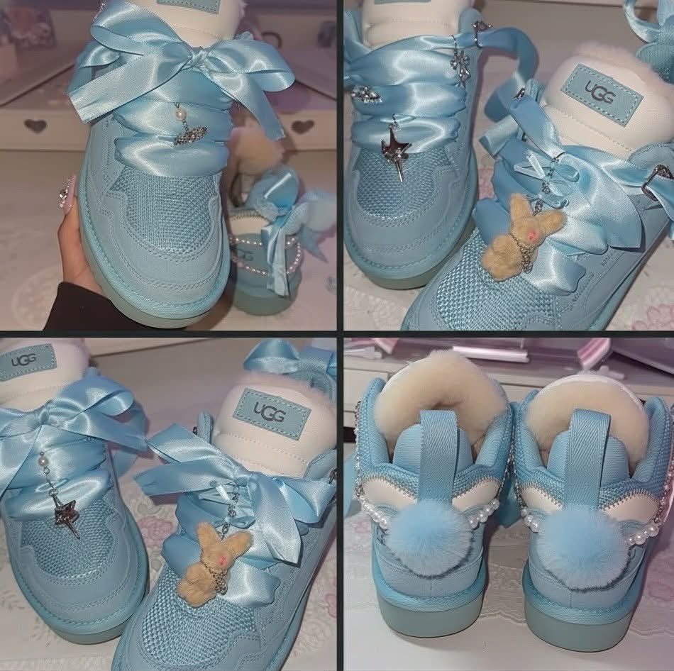 These UGG custom sneakers are sooo cuteee 🩵🩵🩵🥶🥶🥶🥶