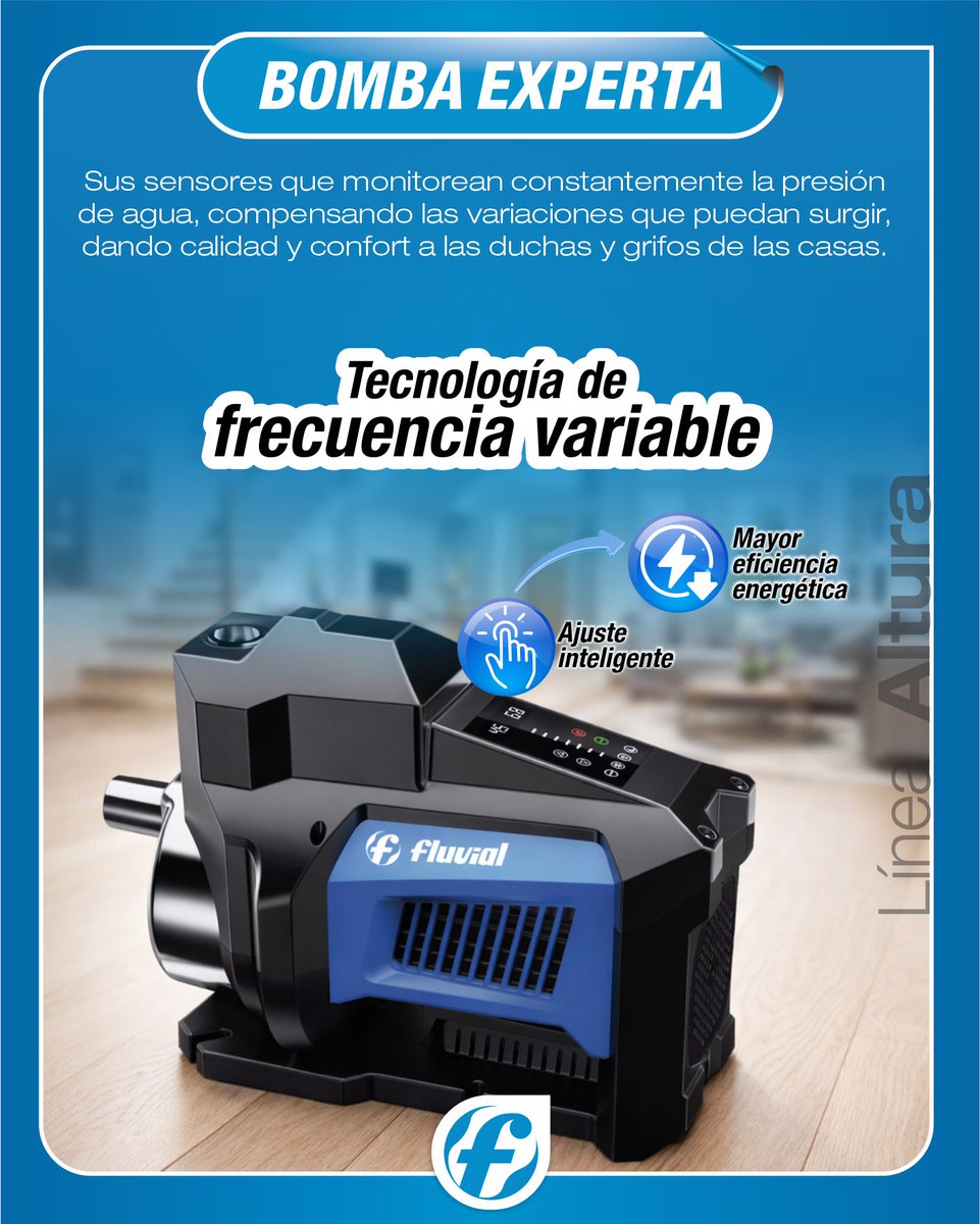 bombasfluvial's tweet image. Presurización Experta 💪 
Con #Fluvial lleva la presión de agua de tu hogar a un nivel premium!
Experta regula su potencia, ahorra hasta 60% de energía y garantiza confort incluso con varias canillas abiertas.
#BombaPresurizadora #BombaInverter   #AhorroDeEnergía #BombaDeAgua