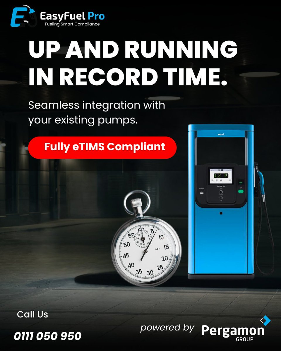 PERGAMONGROUP's tweet photo. We get it. Running a petrol station is a 24/7 job, and you can't afford to be offline. 🕒

Compliance shouldn't come at the cost of your daily turnover. Our team specializes in "lightning-fast" eTIMS setups designed specifically for the petroleum industry. https://t.co/Z1uArceRkh