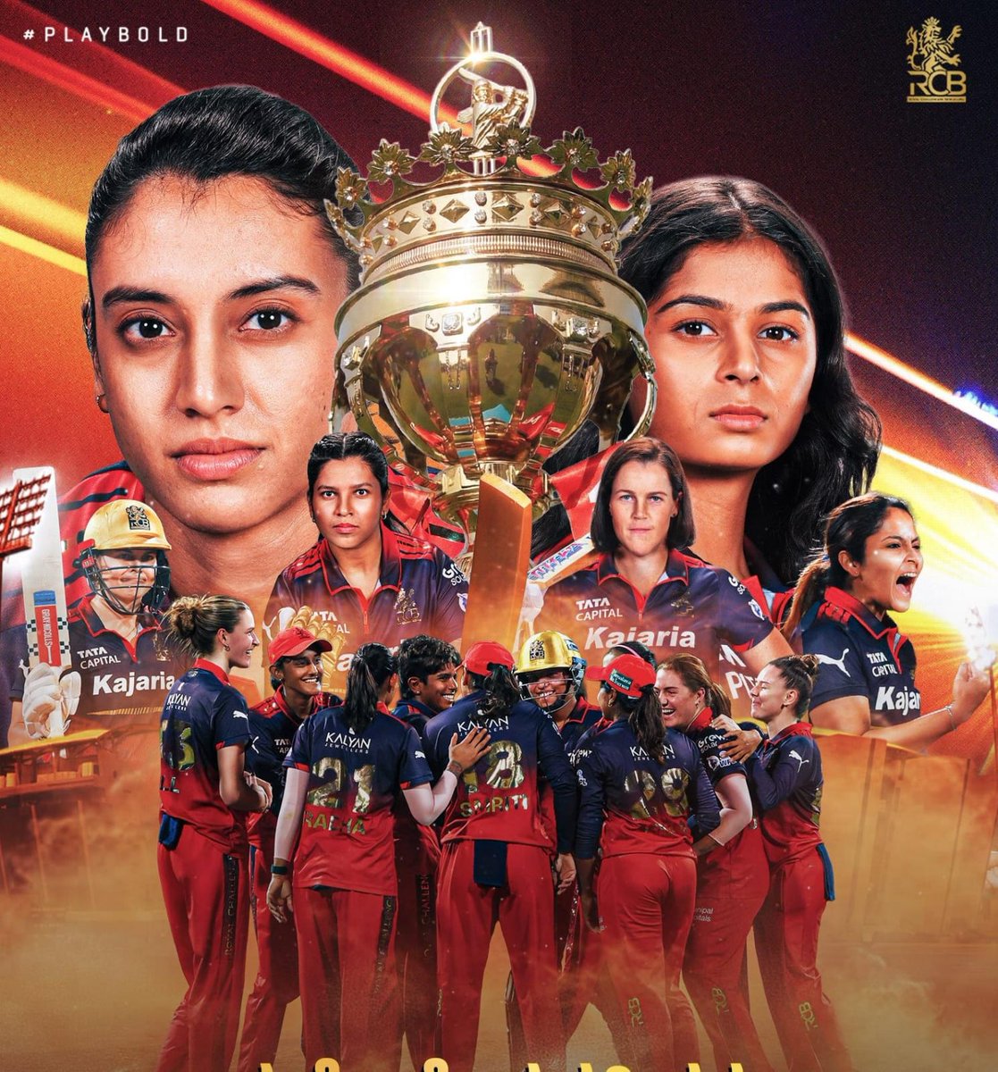 Visionary_eagle's tweet photo. Current IPL Champion - RCB.💓
Current WPL Champion - RCB❤️
RCB - THE ONLY TEAM TO HOLD THE BOTH TROPHIES AT THE SAME TIME. 🔥🙌 #WPLFinal #RCBvsDC #FinalClash #TATAWPL #WPL26 #congratulationsrcb #smritimandhana https://t.co/6ekYH7vBOu