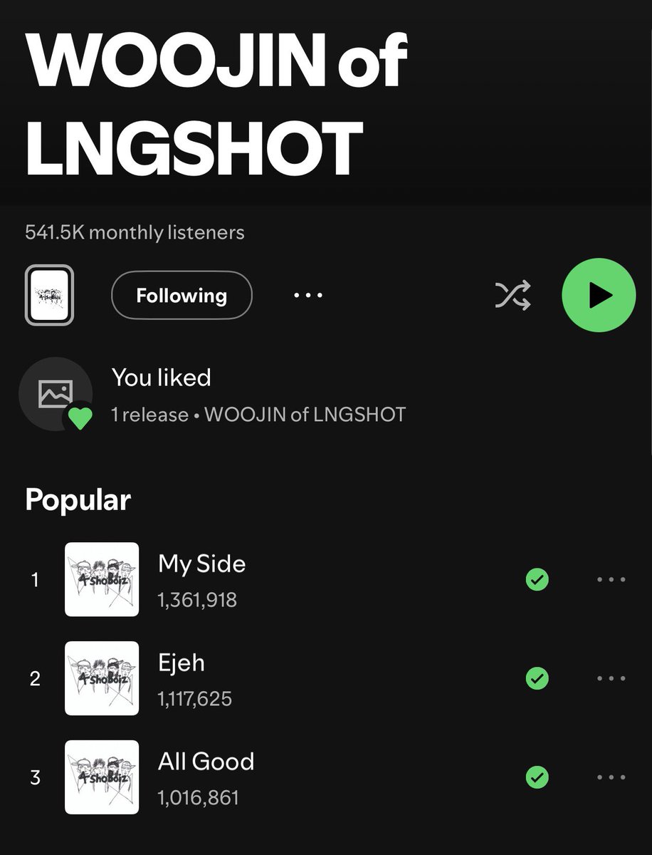 ohyulvoicee's tweet image. Three weeks later all of  their songs have passed 1m streams.

#LNGSHOT #Mixtape