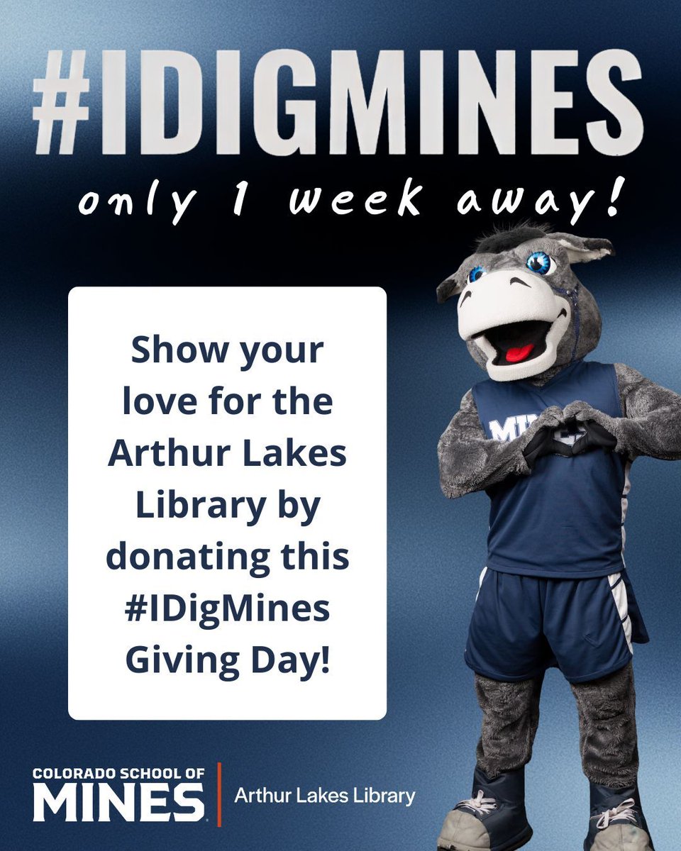 #iDigMines Giving Day is only a week away! Visit idig.mines.edu to learn more!