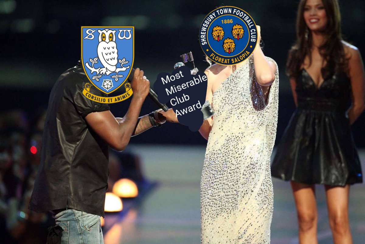 Real_SWFC_Media's tweet photo. "Yo, Shrewsbury, I'm really depressed for you, I'ma let you finish, but Sheffield Wednesday is having one of the worst seasons of all time!" 😅 #swfc https://t.co/Vnp0rhOiyY
