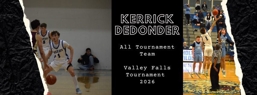 WeAreHolton's tweet photo. Kerrick DeDonder was voted to the 2026 All Tournament Team at the Valley Falls Basketball tournament. 

Congratulations Kerrick! https://t.co/RElNYAaO4b