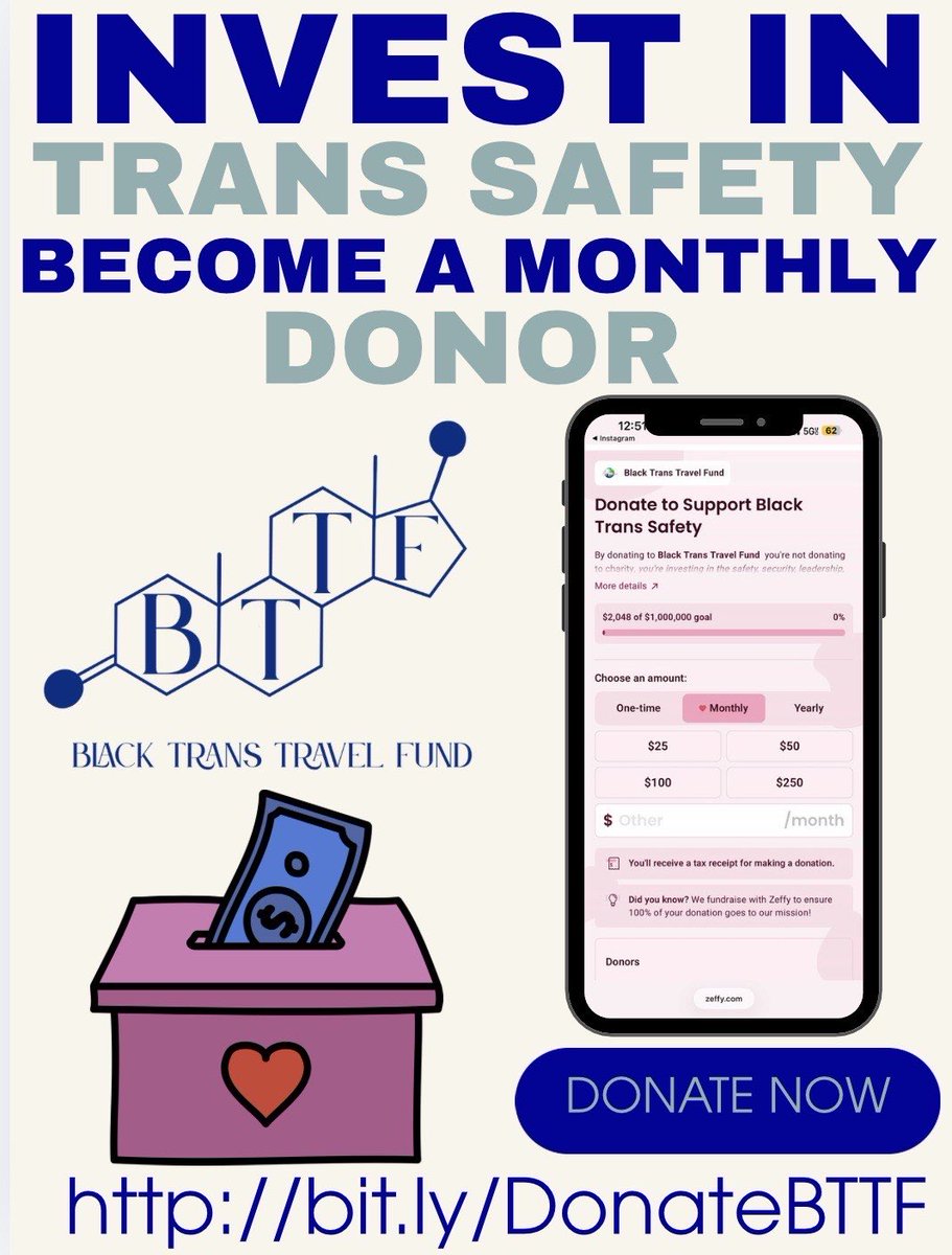 Turns out <a href="/Flipcause/">Flipcause</a> has been stealing donations from thousands of orgs across the country, so we were forced to switch donation platforms.

Donate via our new platform and help us keep getting resources into the hands of Black trans people in need. ❤️

bit.ly/DontateBTTF