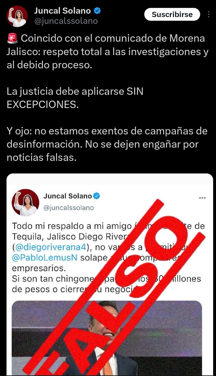jorgegogdl's tweet image. Juncal Solano niega que haya defendido a Diego Rivera, el alcalde morenista de Tequila detenido por crimen organizado y extorsión en la operación "enjambre".

Sería una lástima que se filtraran3las fotos que tiene con él, aunque ella borre sus post. @juncalssolano