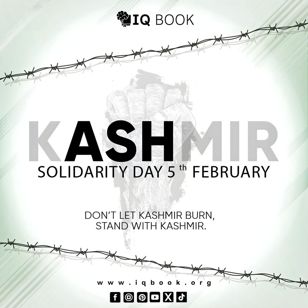 iqbookofficial's tweet photo. 𝐊𝐚𝐬𝐡𝐦𝐢𝐫 𝐒𝐨𝐥𝐢𝐝𝐚𝐫𝐢𝐭𝐲 𝐃𝐚𝐲 – 𝟓𝐭𝐡 𝐅𝐞𝐛𝐫𝐮𝐚𝐫𝐲

Today we stand in solidarity with the people of Kashmir honouring resilience, dignity, and the universal right to peace, justice, and human rights. 

#KashmirSolidarityDay #StandWithKashmir #HumanRights #iqbook https://t.co/ZwijbPXQ4K