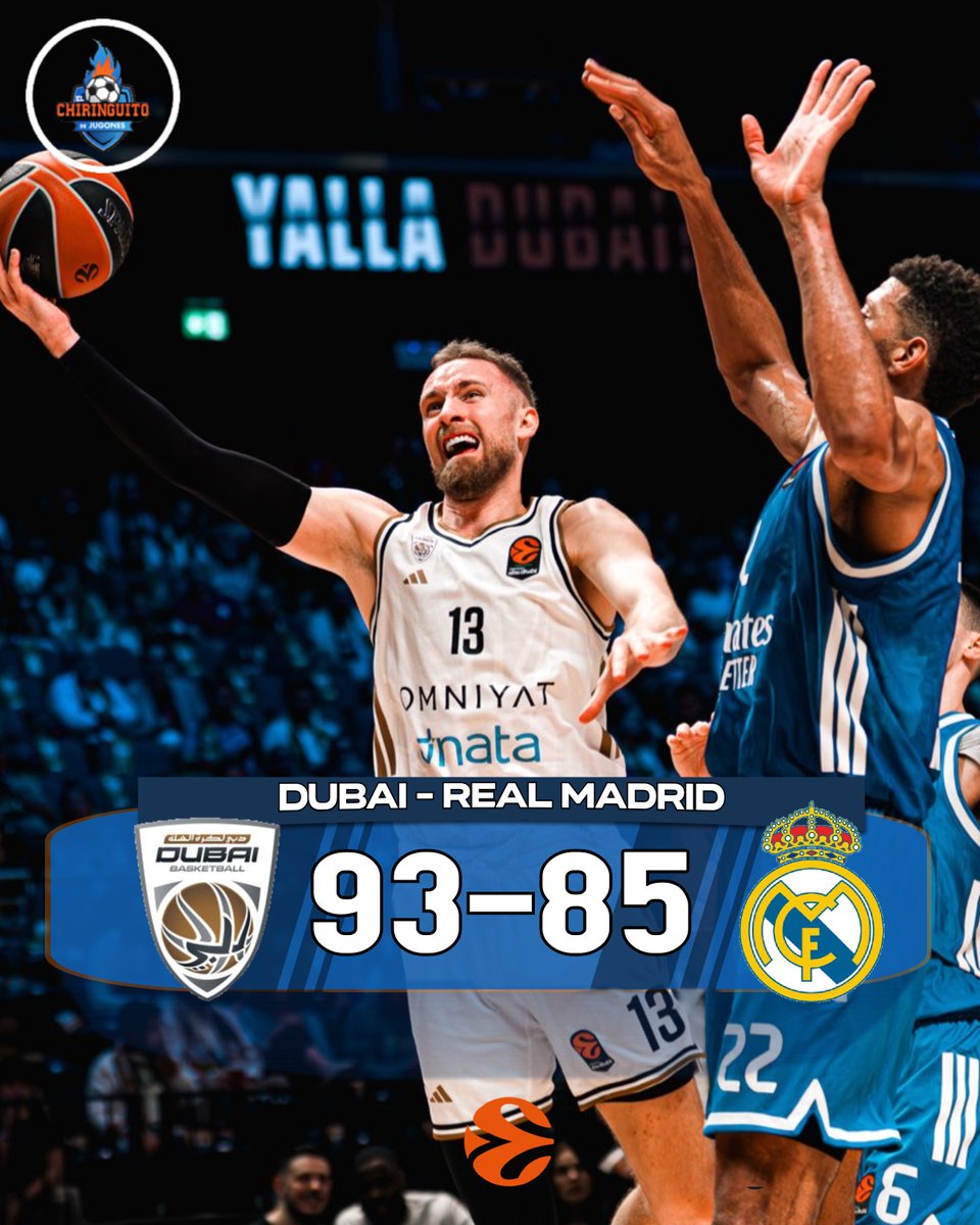 ⏰ ¡FINAL! Tercera derrota consecutiva de los de Scariolo en la #Euroleague.

➡️ Dubai 93-85 Real Madrid |