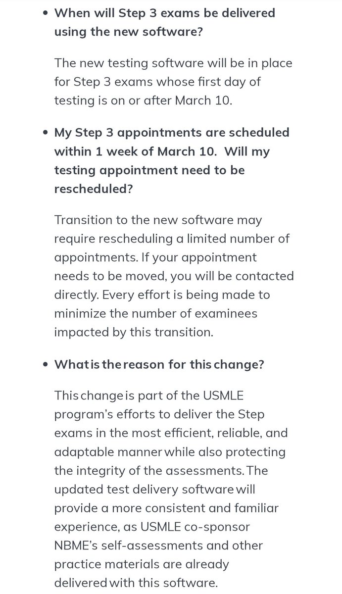 𝗨𝗦𝗠𝗟𝗘 𝗧𝗲𝘀𝘁 𝗗𝗲𝗹𝗶𝘃𝗲𝗿𝘆 𝗦𝗼𝗳𝘁𝘄𝗮𝗿𝗲 𝗖𝗵𝗮𝗻𝗴𝗲𝘀 𝟮𝟬𝟮𝟲:

<a href="/TheUSMLE/">USMLE</a> is rolling out updated test delivery software starting in 2026.

➡️ Step 3 exams will use the new system from March 10, 2026.

➡️ Step 1 and Step 2 CK will switch to the updated interface in