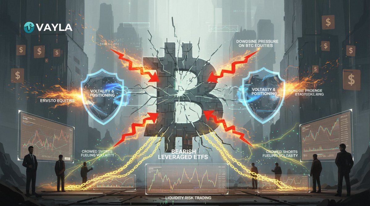 📉 Bearish Bets on Bitcoin Surge

Leveraged ETFs designed to profit from Bitcoin price declines have hit record levels, according to NS3.AI.
This spike comes alongside heavy downside pressure on BTC-related equities.

🔍 What it signals:

Growing use of