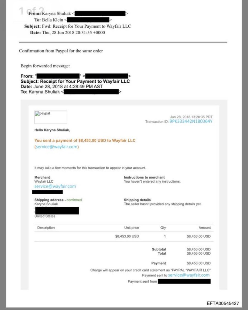 Jeffy Epstein's assistant bought an unlabeled item from Wayfair for over $8,000. Uhh, wasn't Wayfair caught sex trafficking children as expensive office desks?