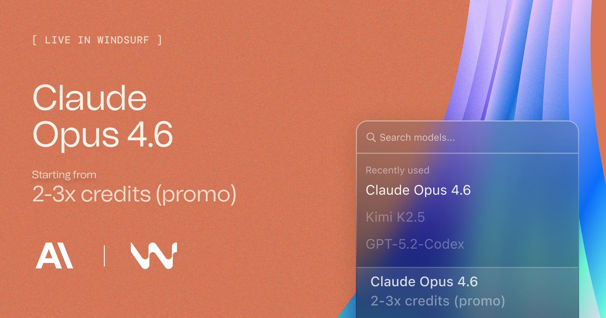 Claude Opus 4.6 is now available in Windsurf!