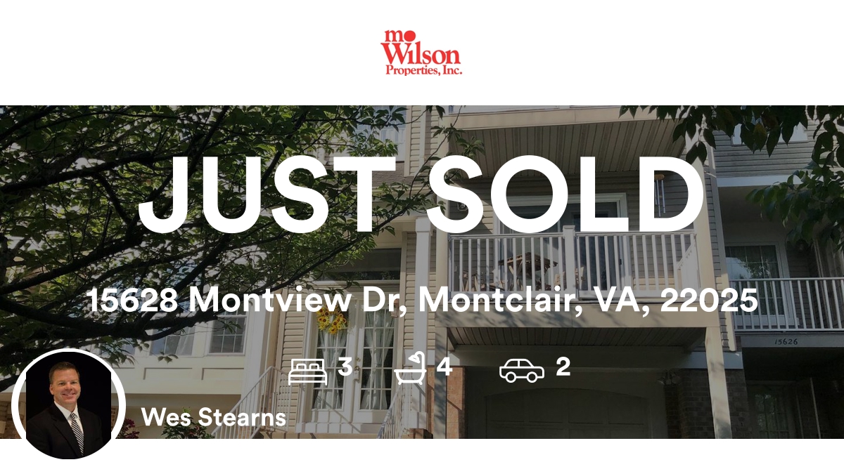 🛌 3 🛀 4 🚘 2
📍 15628 Montview Dr, Montclair, VA, 22025

My latest sale on RateMyAgent.
VA 0225053331
rma.reviews/rxkzofw53o2i

...
#ratemyagent #realestate #MO_Wilson_Properties