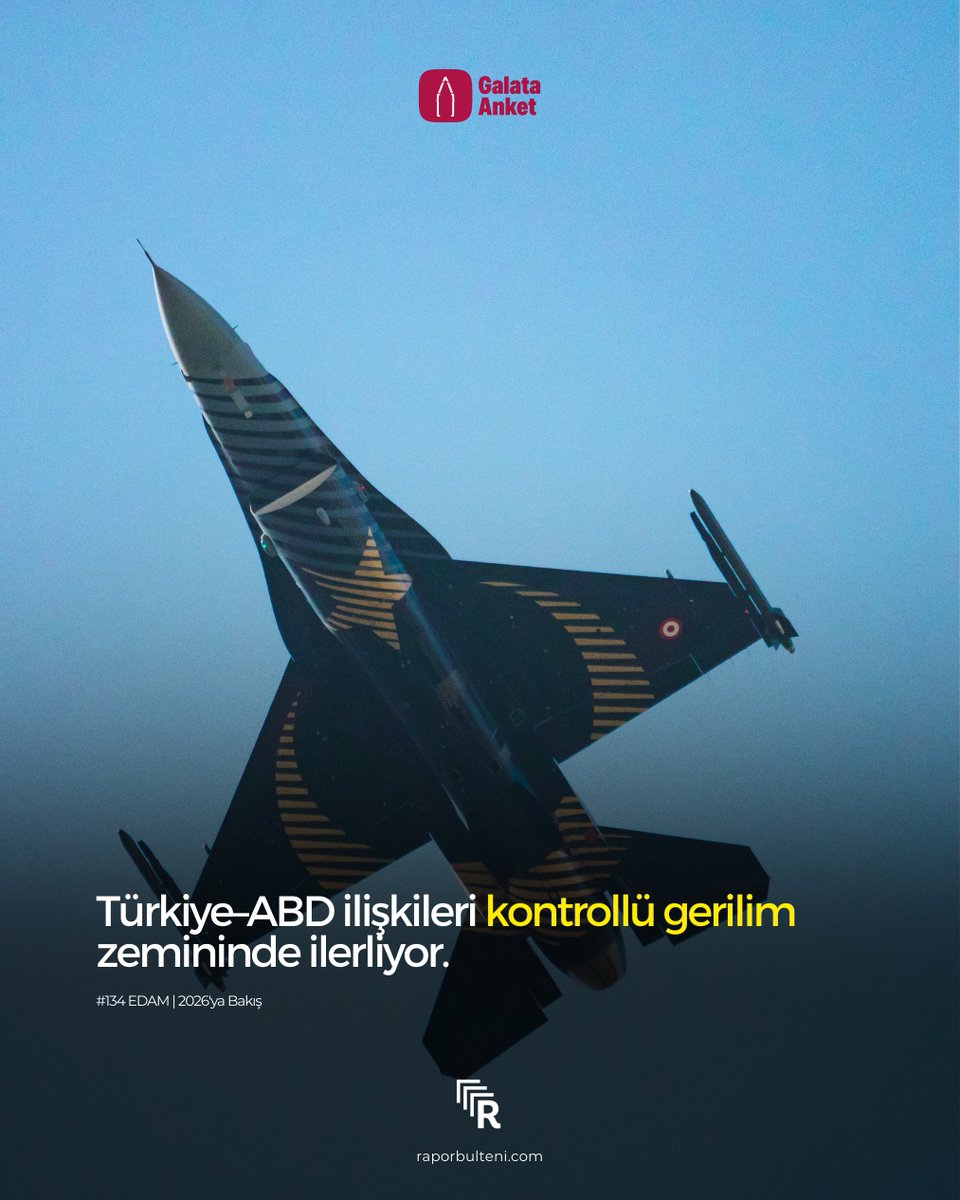 tomadernegi's tweet photo. Rapora göre Türkiye ile ABD arasındaki ilişkiler, 2026 itibarıyla işbirliği ile anlaşmazlıkların eş zamanlı yönetildiği bir dengeye oturmuş durumda.

Raporda CAATSA yaptırımları sürerken, Türkiye’nin F-35 programına dönüşü veya F-16 Blok-70 satışında bir ilerleme kaydedilemediği vurgulanıyor. 

Bu sayıyı Galata Anket işbirliğiyle hazırladık.

İnternet sitemiz ya da profilde yer alan bağlantı üzerinden yeni sayımıza erişebilirsiniz.

Daha fazlası için bültenimize abone olmayı unutmayın!

https://t.co/Rv9kxZM5lx