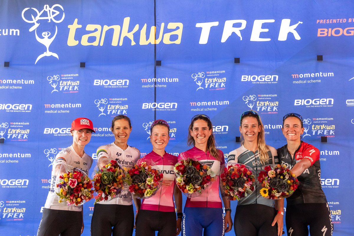 tankwatrek's tweet photo. Toyota Specialized Imbuko and Decathlon Ford | Unno claimed the first leaders' jerseys of the 2026 Momentum Medical Scheme #TankwaTrek, presented by Biogen. Read all about Stage 1 here: https://t.co/stXkA2H35U https://t.co/OmZPWVOyyJ