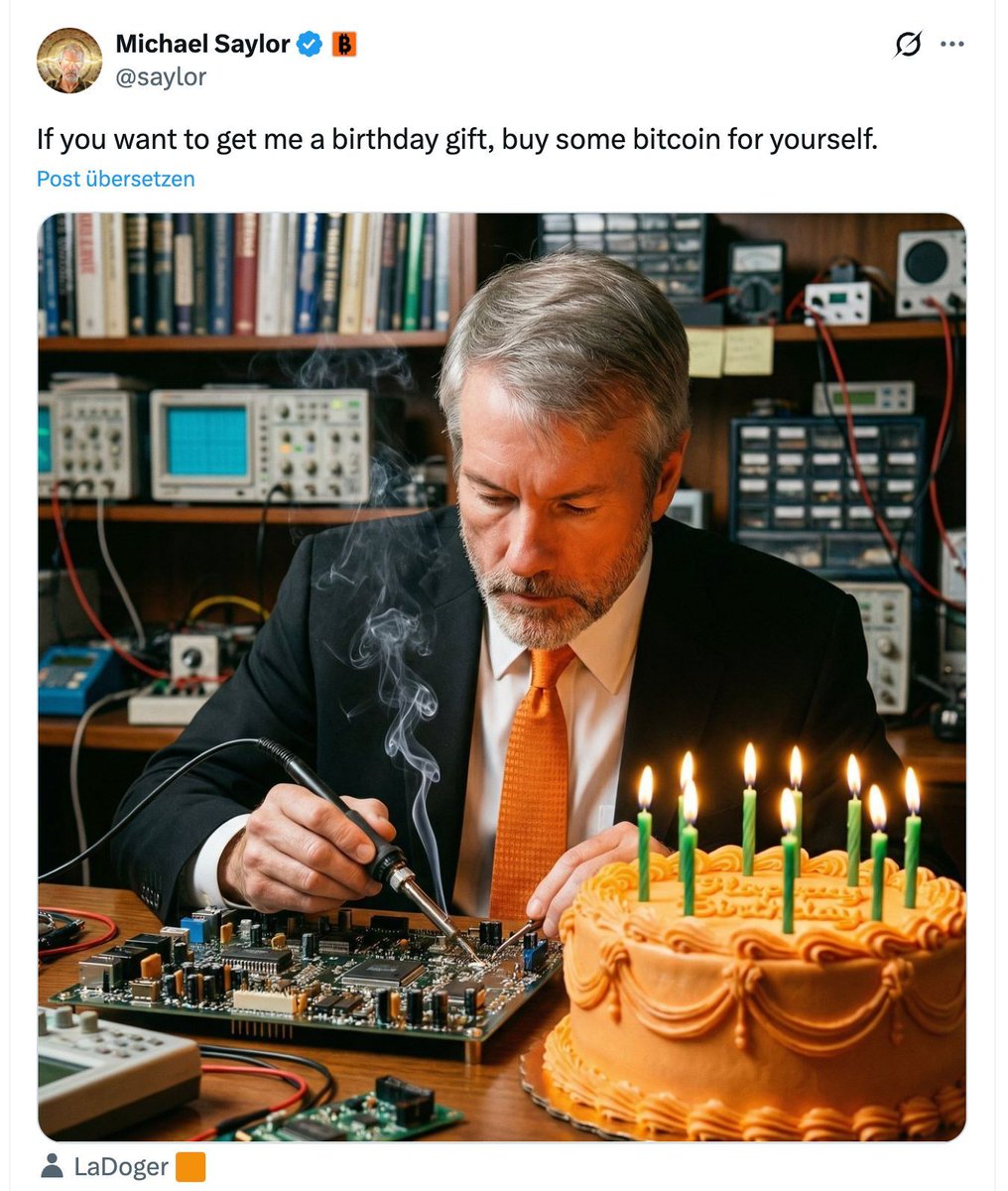 🚨 Michael Saylor: Wenn du mir ein Geburtstagsgeschenk machen willst, kauf dir selbst ein paar Bitcoins.
