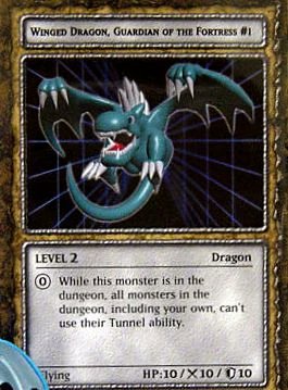 Monsters of the week is Winged Dragon, Guardian of the Fortress. This card's effect is a pretty useful floodgate against Tunnelers in the game
#yugioh #DDM #DungeonDiceMonsters