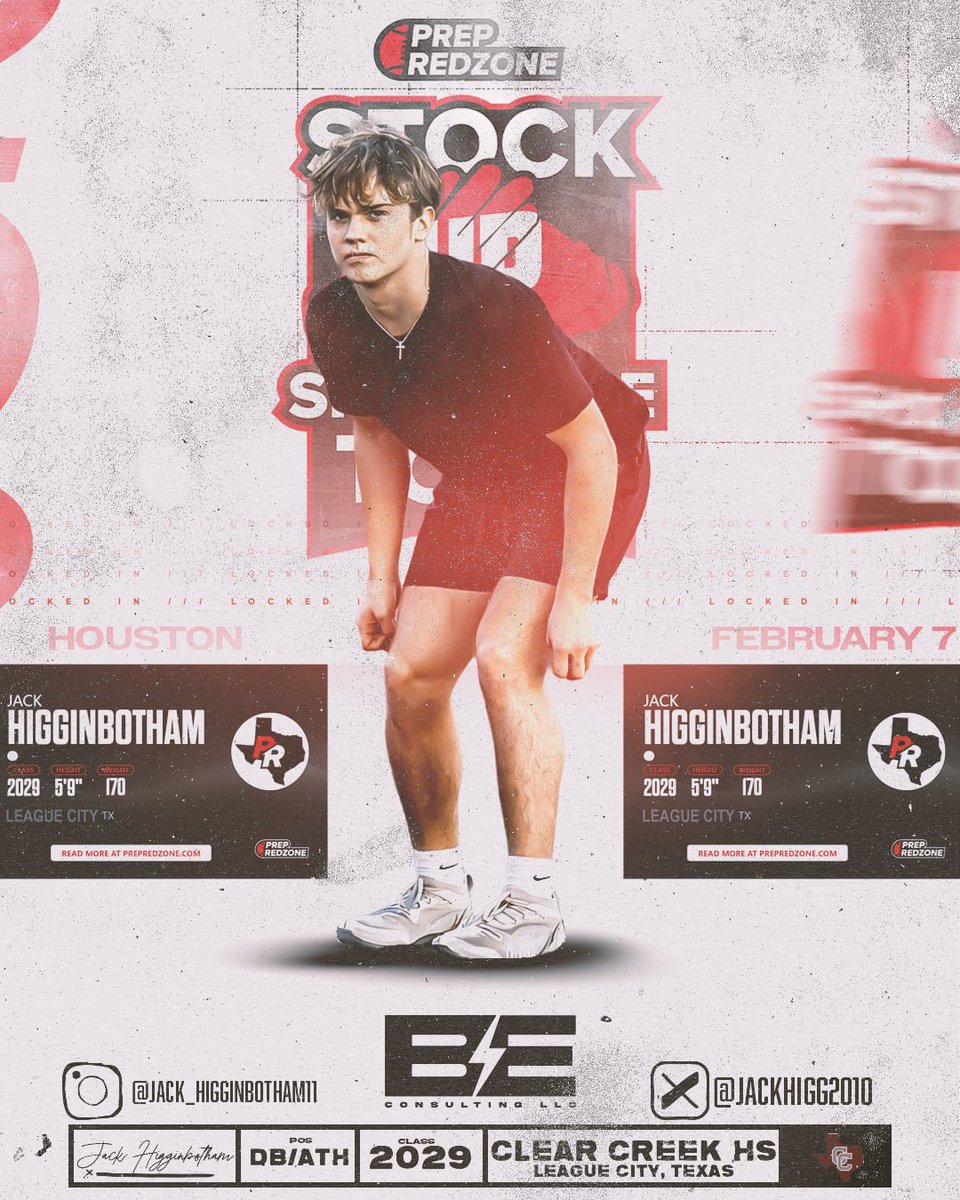 TCNextUp's tweet photo. 2029 DB/ATH Jack Higginbotham @jackhigg2010 will be at @prepredzone Houston this weekend!! Jack, who seems to be🔒in for Friday Night reps next year at DB as a sophomore for Clear Creek HS, has excellent footwork, plays well in coverage &amp; isn't afraid to come downhill &amp; tackle! https://t.co/7Kf14bvuvf