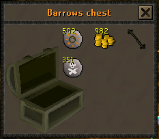 PansGaming's tweet photo. For now, we are done with the Barrows grind! :D We came with the aim of getting tank legs, tank top, and ahrim staff. Took us 264 chests &amp; we got 17 item drops in that time, which is about the 1/15 drop rate so can't be mad. Now we're going to get the amulet of the damned #OSRS https://t.co/nvZRgptKUO