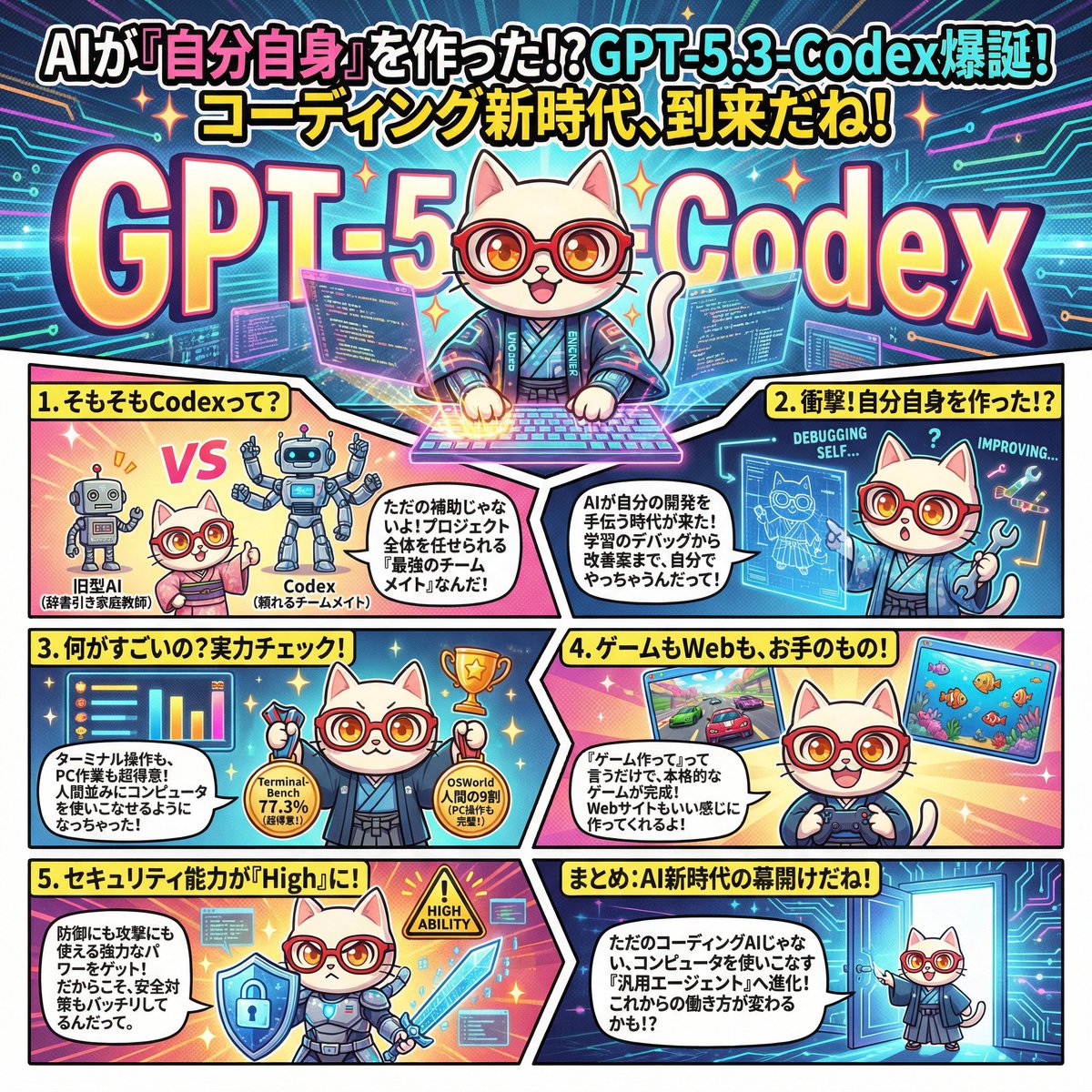 GPT-5.3-Codex爆誕🔥🔥🔥 ～AIが「自分自身」を作る時代が来た