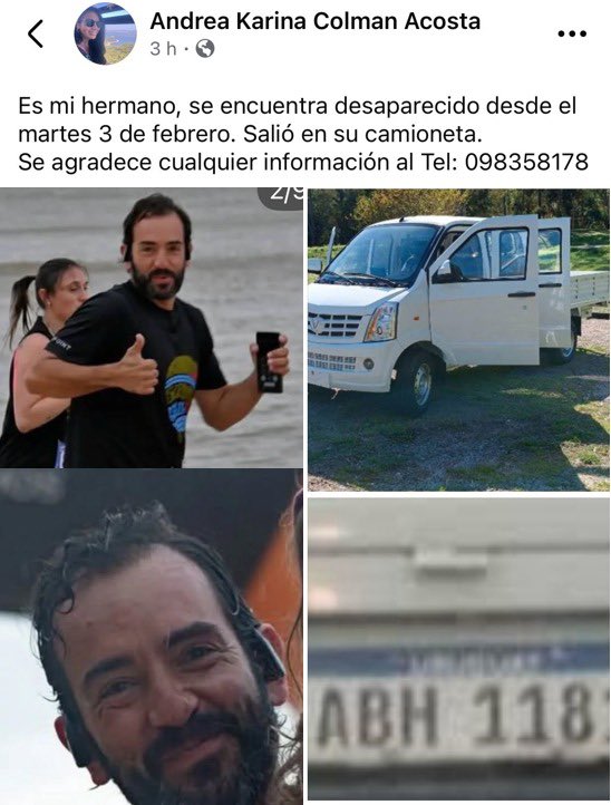 🔴 DESAPARECIDO EN ZONA DE LAGOMAR 

Por info: 098 35 81 78