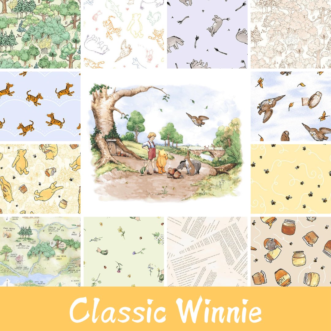 Step into the Hundred Acre Wood with the Classic Winnie collection filled with the illustrations of W. A. Dodge.

Available at the Phoenix &amp; Chandler stores, as well as online: tinyurl.com/3z8s4ws8

#fabric #fabrics #kidscabric #childrensfabric #sewing #quilting #quilters