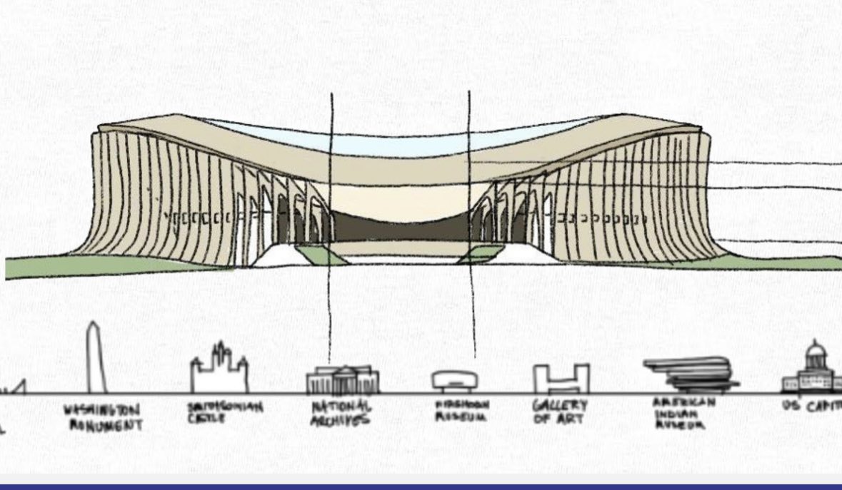 AdamTuss's tweet photo. NEW: new renderings of new @Commanders stadium at RFK site released at today’s @NCPCgov meeting. Questions remain about columns, parking garages, metro access, pedestrian access, vehicular traffic flow. The stadium is expected to open in 2030. @nbcwashington #wmata https://t.co/wX8r08Keqe
