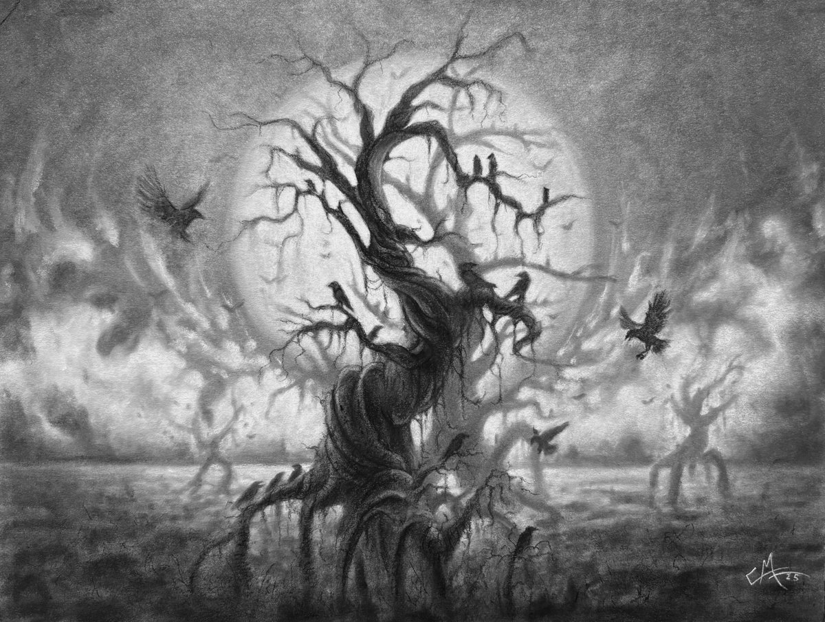 "Soul Traveler"
9" x 12" 
Original 
Charcoal and pan pastel