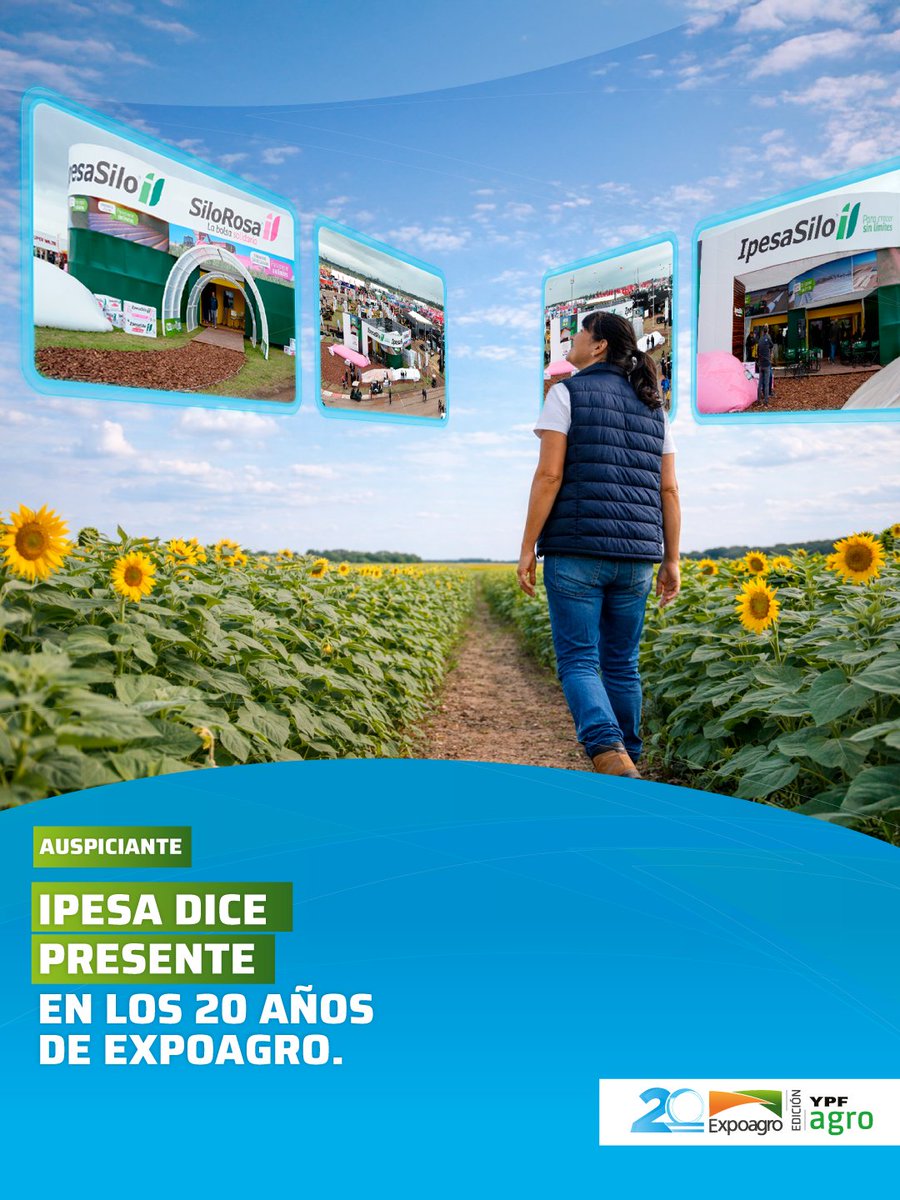 Expoagrocom's tweet photo. ⚙️🌾 Tecnología clave para el almacenamiento. @IpesaSiloArg es Auspiciante de la Silobolsa de Expoagro 2026 edición @YPFAgro acompañando la edición aniversario de la muestra.
📍 Te esperamos del 10 al 13 de marzo en San Nicolás.
#Expoagro2026 #IPESA #20Años https://t.co/ZbhYv63oiG