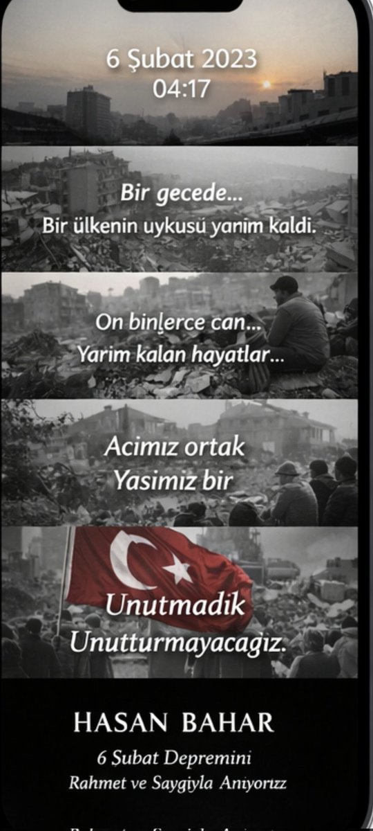 Asrın felaketi 6 Şubat depreminin 3. Yılı ne acımız dindi ne şehitlerimiz unutuldu, özlemi burnumda tüten 150 akrabam eksikliğini her gün hissettiğim ağabeyim sırdaşım hepinizi rahmetle anıyorum. Cenab-ı Allah Milletimize ve insanlığa bir daha böyle bir felaket yaşatmasın.
😔😔😔