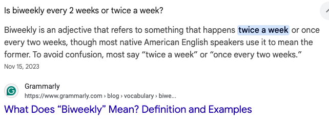 How the hell can one word be use to reference two distinctly different spans of time? Hey <a href="/MerriamWebster/">Merriam-Webster</a> -- you're the authority on these kinds of things...can you a) tell me which it is, and b) help the people @Grammarly to *literally* get their *figurative* shit together?!