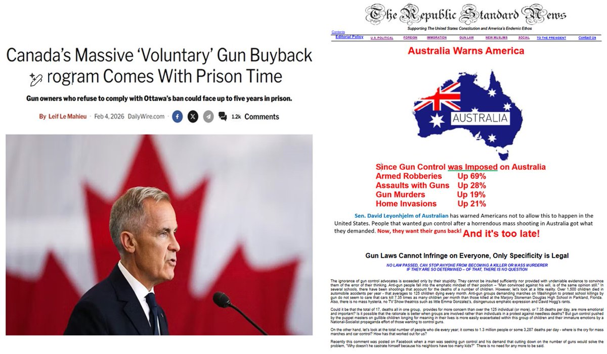 Canadian citizens should be reminded of what happened in Australia after their gun buyback program