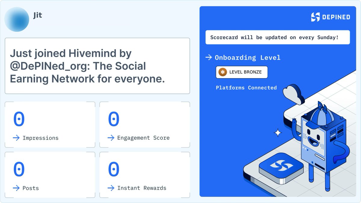 xjitroy's tweet image. Weekly Hivemind Scorecard 📊
Progress tracked. Engagement validated. Rewards active.

Check it out and start earning:
👉 hivemind.depined.org #InternetDesigning #DigitalSociety #OnlineSync