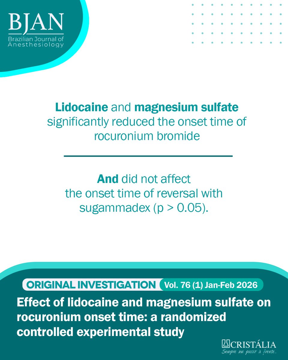 BJAN - Brazilian Journal of Anesthesiology tweet media