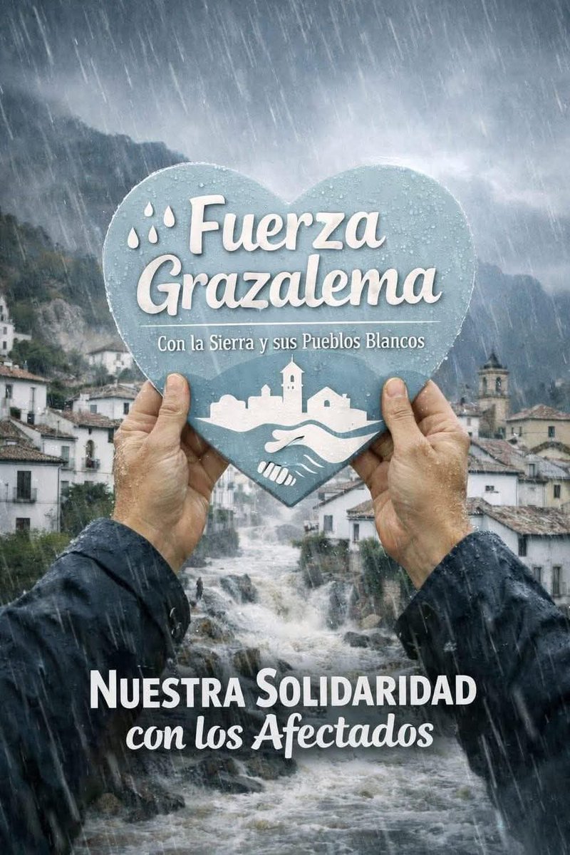 Todo nuestro apoyo a #Grazalema y, con este municipio a todos los implicados de #Andalucía. 

Mucha fuerza, precaución y ánimo en el buen hacer de todos los que ayudan de una u otra forma.

#BorrascaLeonardo 
#ElTiempo
#Temporal