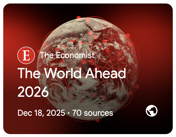 The annual "The World Ahead" issue of <a href="/TheEconomist/">The Economist</a> has always been essential reading for anyone trying to make sense of important global trends. We're honored to make the 2026 issue available to <a href="/NotebookLM/">NotebookLM</a> users in this new Featured Notebook: notebooklm.google.com/notebook/84216…