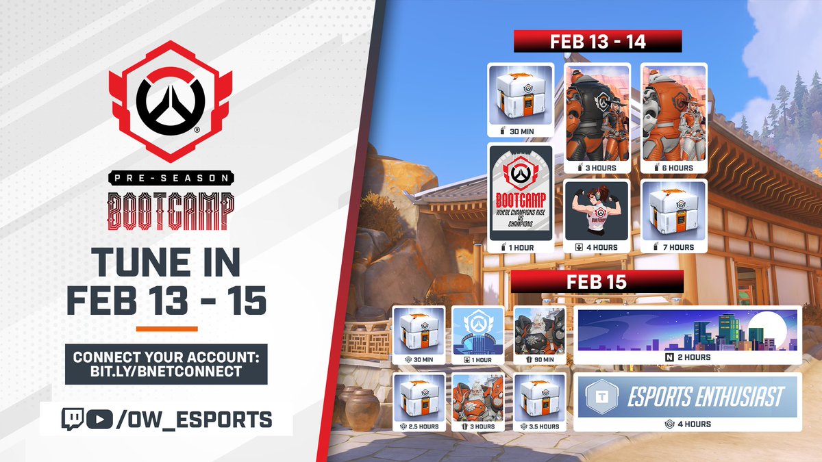 OW_Esports's tweet photo. The #OWCS2026 Pre-season Bootcamp starts next week!

👀See how the best players in the world use the new heroes &amp; features from yesterday's Spotlight
🪙 Earn your first OW Esports lootboxes and the "Esports Enthusiast" title from our tournament drops!

🔗https://t.co/RTIpedTRUa https://t.co/JILEY4z9Mk