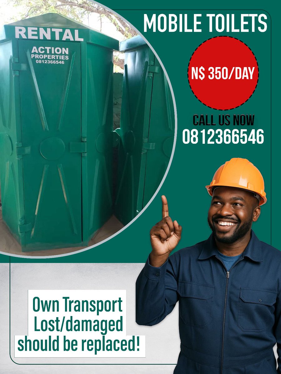 oshigambo's tweet photo. Luxury portable restrooms for your big day.
☎️ +264 812366546 https://t.co/CXRLCme26X