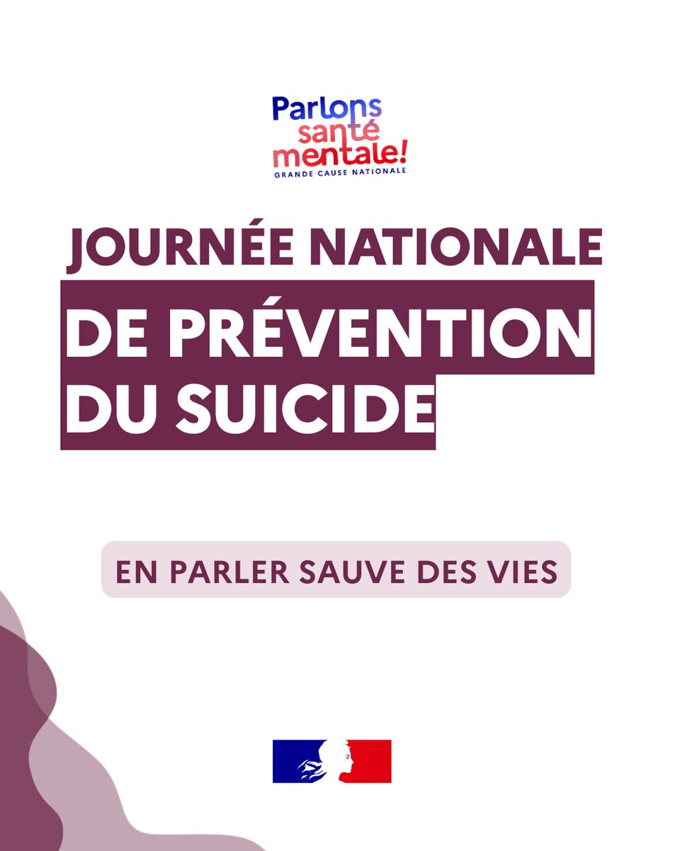 prefet59's tweet image. #Suicide 

𝐉𝐨𝐮𝐫𝐧𝐞́𝐞 𝐧𝐚𝐭𝐢𝐨𝐧𝐚𝐥𝐞 𝐝𝐞 𝐩𝐫𝐞́𝐯𝐞𝐧𝐭𝐢𝐨𝐧 

Dans les moments difficiles, parler peut tout changer. Des professionnels sont là pour vous écouter, vous soutenir et vous aider, à tout moment. 

Pour plus d’informations : sante.gouv.fr/actualites-pre…